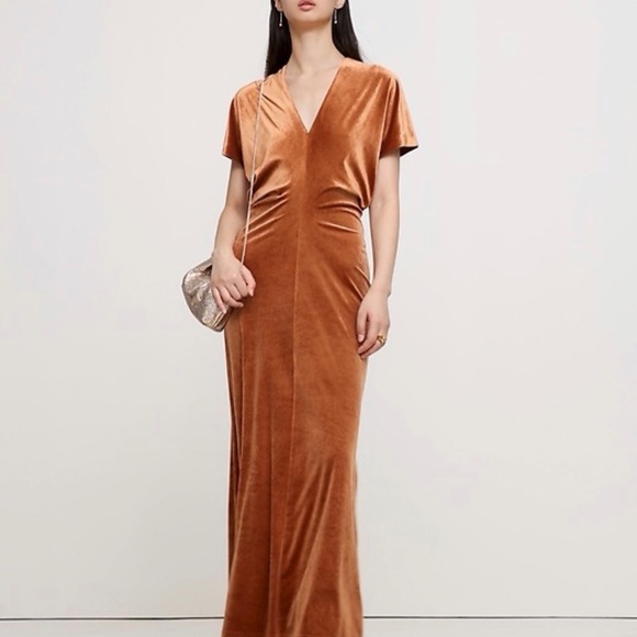 Banana Republic Copper Velvet Dress Size M - Picture 3 of 3